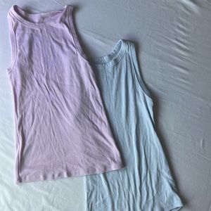 Two, a new day from target tank tops. Light purple and blue.